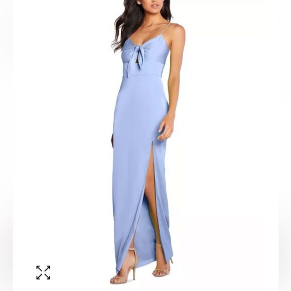 NWOT AIDAN BY AIDAN MATTOX | Periwinkle Tie-Front Cutout Maxi Dress 6 - Picture 1 of 7